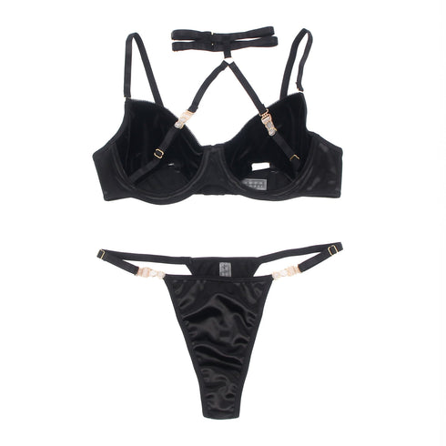 YesX YX871Q Hollow Cut Halter Bra Set, UK lingerie at My Devilish Desires