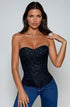 YesX YX895 black sequin corset, statement party lingerie at My Devilish Desires