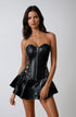 YesX YX897 faux leather corset and skirt, wet look clubwear at My Devilish Desires